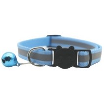 아이구감사합니다 고양이 안전버클 빛반사 목걸이, 하늘색, B타입(둥근귀)