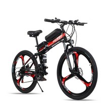 FRIKE 전기자전거 36V 10A 48KM 폴딩 전기자전거, 화이트+레드