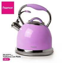 도자기주전자 다도세트 티팟 fissman 2 6l 휘파람 물 쿡탑 유도 스테인레스 스틸, 모델 5960, 2.6리터