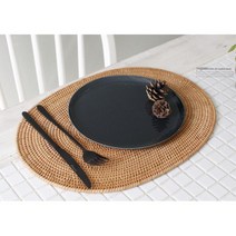 레스토랑식탁 라탄 타원형 개인식탁보 손님초대상 주방테이블 주방잡화 개인용 테이블셋팅 아일랜드식탁