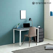 상일리베가구 더스틸 1000 책상+4단서랍장, 화이트그레이