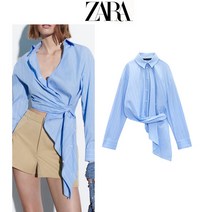 언밸런스 배색 스트라이프 ZARA 자라 여성 셔츠