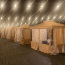 샵와이즈 가제보 몽골 텐트 캐노피 천막 옥상 야외 마당 테라스 그늘막 방풍비닐 바람막이, 추가안함