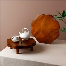 원목 고급스러운 연화반 미니 다과상 다도상 차탁 티테이블_(대)지름40cm, (대)지름40cm, (대)지름40cm