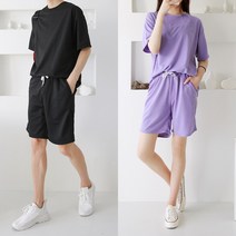 [당일발송] 코디제이 남자 트레이닝세트 데일리5부세트 남녀공용 홈웨어 츄리닝 반팔세트 밴딩반바지