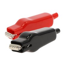 케이블트레이 실리콘전선 와이어메쉬 악어클립 2pcs 20a 악어 클립 더블 엔드 usb 충전 배터리 악어 클립 전기 점퍼 와이어 테스트 클립 레드 블랙 호환 지원, 레드 1pcs 블랙 1pcs