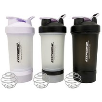 킵클린 쉐이크통 600ml x 2종 세트, 화이트, 라인블랙