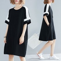 포린박스 여름 캐주얼 블랙 쉬폰 셔츠 미니 원피스 SH