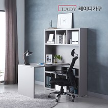 레이디가구 더블 1200 4단 코너 책상세트, 화이트