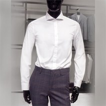 지이크F SH05 화이트 와이드 카라 스판 셔츠 FGB5302