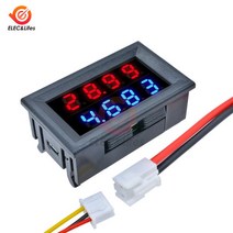DC 0-100V 0-200V 10A 디지털 전압계 전류계 감지기 자동차 오토바이 전압 전류 측정기 듀얼 Led 디스플레이 볼트 모니터 패널, Red Blue Black case