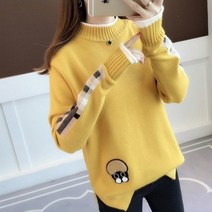 케익 SH 서현 여성니트티 캐주얼 가을겨울 반폴라 라운드넥 긴팔티셔츠 데일리룩103