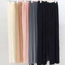 너나마켓 여성 9부 와이드 주름바지 플리츠팬츠
