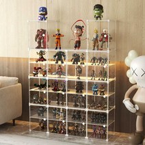 피규어모델 진열대 레고 아크릴 디스플레이 케이스, 2열 10층 - 층고 20-40CM