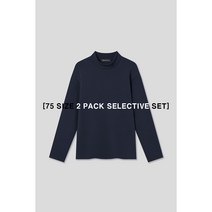 [10% SALE][Women][에두아르도][75 사이즈 2팩 세트]모크넥 세미오버 기모 헤비코튼 슬리브 티셔츠