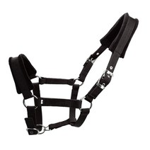 SJSHOP 패딩 말 고삐 승마 조정 가능한 헤드 스톨 헤드 칼라, 블랙 L