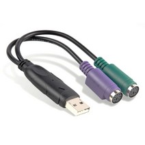 USB to PS/2 케이블 키보드 마우스 USB변환컨버터PC 노트북 KVM케이블 PS/2방식 USB 변경, 1개