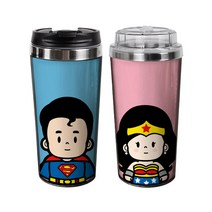 GOOD BRADEN 슈퍼맨 원더우먼 커플 스텐텀블러 (4종), 배트맨(투명캡)