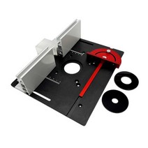 목공용 라우터 Router Table Insert Plate Aluminum Alloy Wood Milling Flip Board Trimming Machine Engr, 02 with Red Gauge