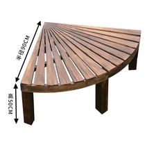 원목 야외마루 부식방지 조립식 평상 마당 정원, 부채꼴 길이 90x 너비 90x 높이 50cm