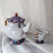 티팟세트 내열유리 영국 티세트 만화 미녀와 야수 차 세트 mrs potts teapot, 냄비 1개