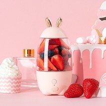 휴대용 블렌더 과즙 짜는기구 두유 메이커 개인 과일 컵 오렌지 주스 스무디 주방 액세서리 도구, PINK 330ML