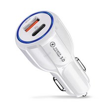 USB 자동차 충전기 3A 100W 유형 C PD QC 빠른 충전 전화 어댑터 13 12 11 Pro Max 8 Xiaomi 화웨이 삼성 S21 S20 S10, 02 White