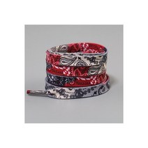 고 큰 캐슈 꽃 신발끈 남여공용 레드 블랙 블루 diy 스포츠 캐쥬얼 농구화 끈, Black Red_120cm