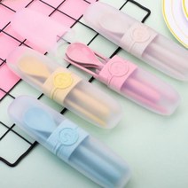 환경 지키미 수저세트 소풍 여행 수저통, 3소풍수저세트-옐로우다다몰