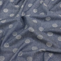 수입의류원피스 잔무늬 공방 60 즈 순면원단 선염 데님 도트 이지 실내 유니폼 4911350125, #XW -135 -데님 도트 45cm