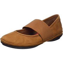 캠퍼 여성용 Right Nina 발레 플랫 다크 옐로우. 6 202299, Medium Brown