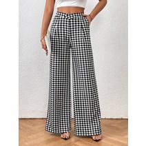 SHEIN Unity 체크 패턴 통바지