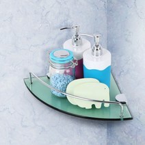 강화유리 코너선반 욕실 화장실 정리 진열대 삼각 부착형 수납장, 강화유리코너선반