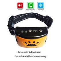 강아지 하울링 짖음방지기 목걸이 훈련용품 애완 동물 안티 짖는 장치 USB 전기 초음파 개 훈련 칼라 중지 진동 나무 껍질 Dropship, Orange footprints