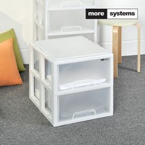 [모아시스템즈] 클래식 2단 플라스틱 서랍장 수납정리함 반투명서랍, 상세 설명 참조, 1개, 상세 설명 참조