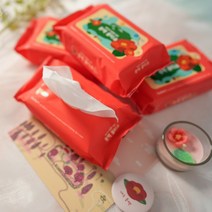 제주 동백 휴대용 물티슈 (30매) 동백오일 보습 기념품 제주도여행