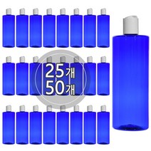 [25개묶음판매] 프레스캡 120ml 150ml 200ml 250ml 300ml 500ml 똑딱이캡 공병 화장품, 500ml 각청색용기, 검정캡, 25개