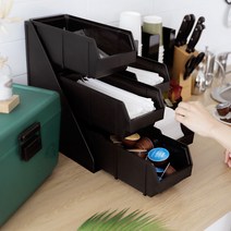 매장 무인카페 오피스 냅킨 빨대 3단 cafe 디스펜서
