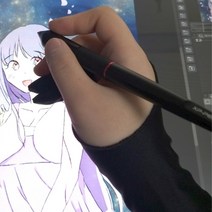 타블렛 드로잉장갑 태블릿 아이패드 그림 터치오류 방지 M사이즈, 드로잉 타블렛 장갑 M, 블랙