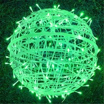 LED 스트링 라이트 크리스마스 트리 장식 30CM 20CM 라탄 볼 행잉 램프 결혼식 패어리 화환 야외 홈, [07] green light, [01] 20CM Without Plug