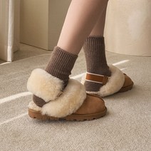 리얼 양털+천연소가죽! 3type 탈부착 퍼밴드 스트랩 양털 어그슬리퍼 #퍼샌들