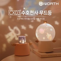 TT 수호천사 음악 프로젝터등 LED 회전 뮤직 야광 무드등 어린이 선물, 핑크