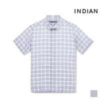 인디안 INDIAN 린넨 코튼 체크 반팔 셔츠__MITNSUM6406