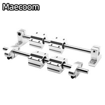 2Set 3D 프린터 부품 광학 축 키트 2x8mm 크롬 도금 샤프트 베어링 4 x SC8UU 4 x SK8 알루미늄 엔드 서포터, 04 300MM_02 Horizontal