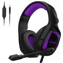 편한한 착용 anivia 게임용 헤드셋 ps4 ps5 xbox one용 마이크 스테레오, 보라색-602