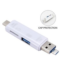 블랙박스sd카드리더기 usb nfc microsd 유심칩 JASTER타입 C스탠다드 USB 3.0마이크로 USBTF 카드 미니 리더기 5 인 1 다기능 화이트 스트레치 PC 측면, C, 01 C
