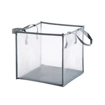 접이식 메쉬 빨래 세탁 바구니 1단, 블랙, 1개