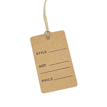 쇼핑몰 옷가게 의류 라벨 택 가격표 100p 크라프트 종이