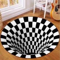 원형 착시매트 싱크홀 3D 입체 트릭아이 특이한 놀이 매트 러그 카페트 80cm, 단품