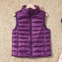 경량패딩새로운 여성 민소매 울트라 라이트 다운 조끼 슬림 재킷 소녀 Gilet 플러스 경